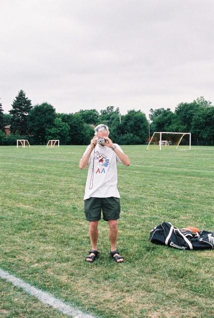 P Rouleau eating camera