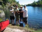 David canoeing with Peter, Alan, and Joel (Kelly's significant other)