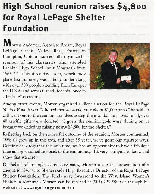 LHS Reunion Donation