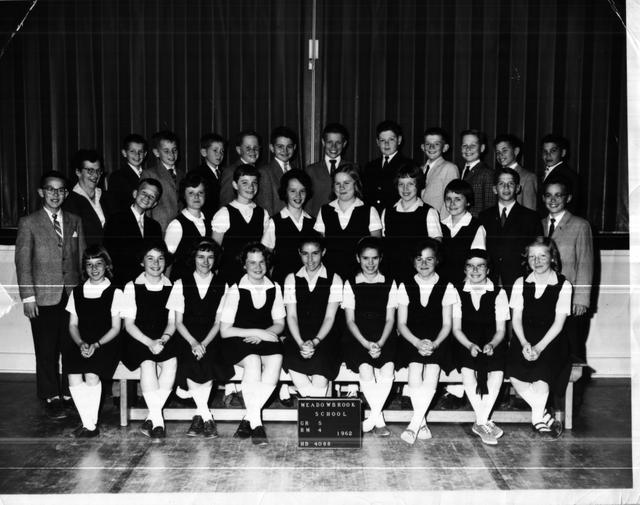 Meadowbrook - Grade 5 - 1962 - Mrs. Maclagon
1st row:  Laurie Helwig, Judy Frampton, Anna Walsh, Judith Allen, Janice Wheatley,